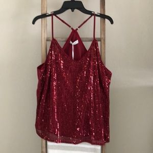 Grace Karin sequin adjustable spaghetti strap top